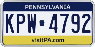 PA license plate KPW4792