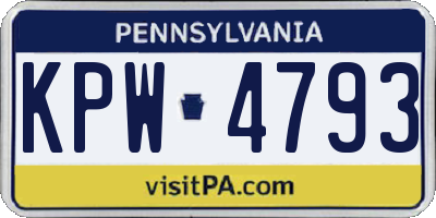 PA license plate KPW4793