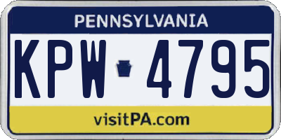 PA license plate KPW4795