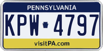 PA license plate KPW4797