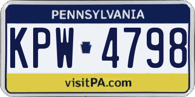 PA license plate KPW4798