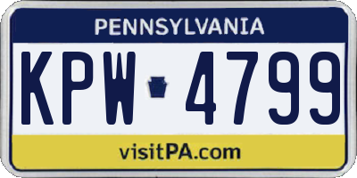 PA license plate KPW4799