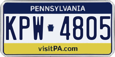 PA license plate KPW4805