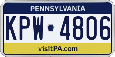 PA license plate KPW4806