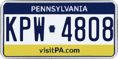 PA license plate KPW4808