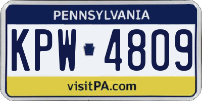 PA license plate KPW4809