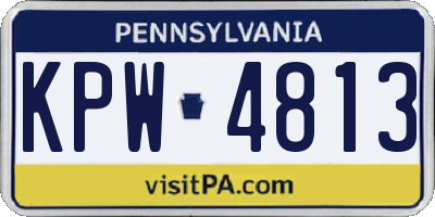 PA license plate KPW4813