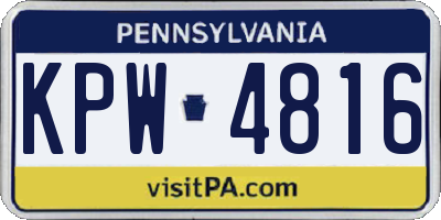 PA license plate KPW4816