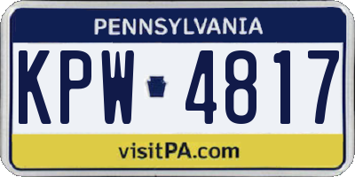 PA license plate KPW4817