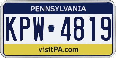PA license plate KPW4819