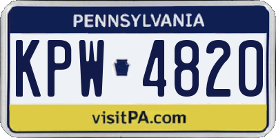 PA license plate KPW4820