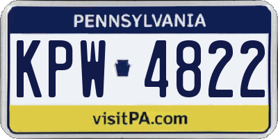 PA license plate KPW4822