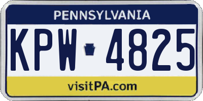PA license plate KPW4825