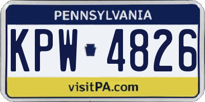 PA license plate KPW4826