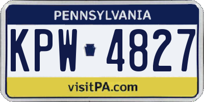 PA license plate KPW4827