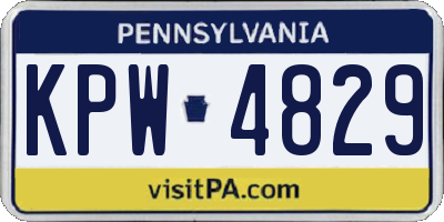 PA license plate KPW4829