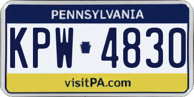 PA license plate KPW4830