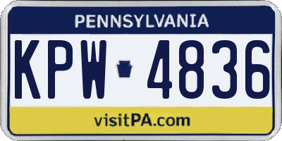 PA license plate KPW4836