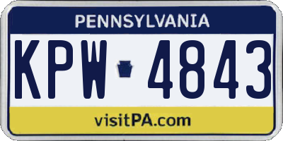 PA license plate KPW4843
