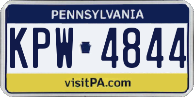 PA license plate KPW4844