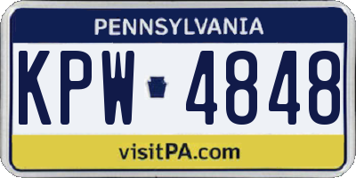 PA license plate KPW4848