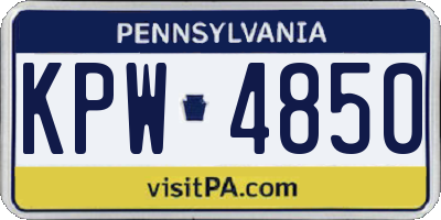 PA license plate KPW4850