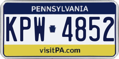 PA license plate KPW4852