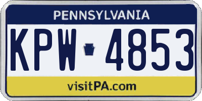 PA license plate KPW4853