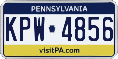 PA license plate KPW4856