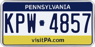 PA license plate KPW4857