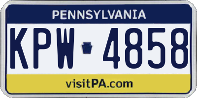 PA license plate KPW4858