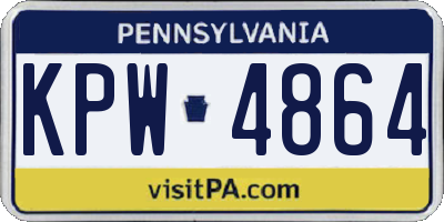 PA license plate KPW4864