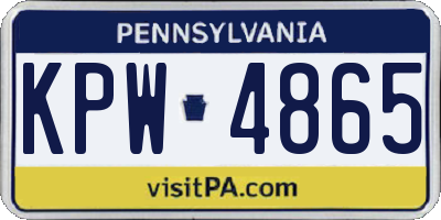 PA license plate KPW4865