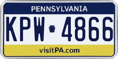 PA license plate KPW4866