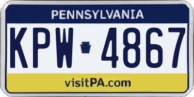PA license plate KPW4867