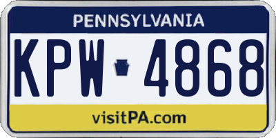 PA license plate KPW4868