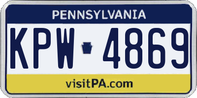PA license plate KPW4869