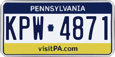 PA license plate KPW4871