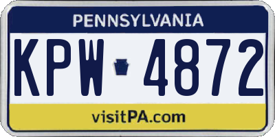 PA license plate KPW4872