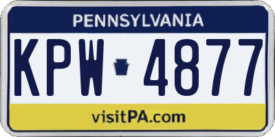 PA license plate KPW4877