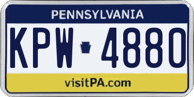 PA license plate KPW4880
