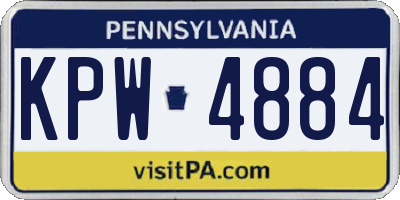 PA license plate KPW4884
