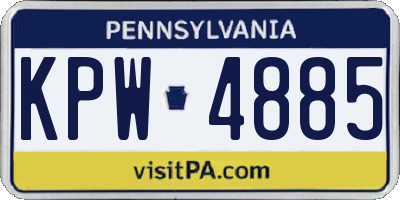 PA license plate KPW4885