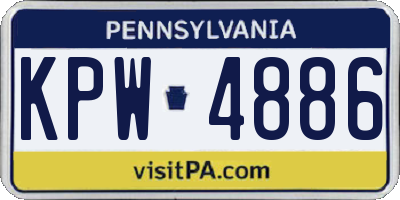 PA license plate KPW4886