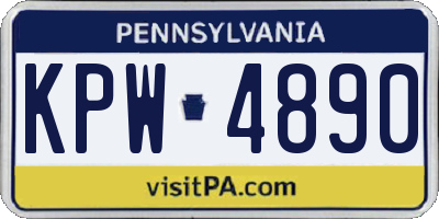 PA license plate KPW4890