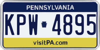 PA license plate KPW4895