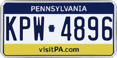 PA license plate KPW4896