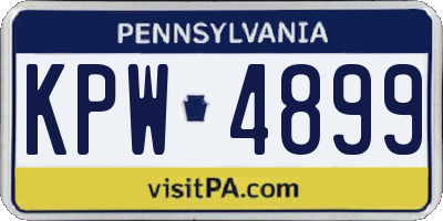 PA license plate KPW4899