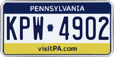 PA license plate KPW4902