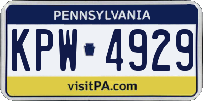 PA license plate KPW4929